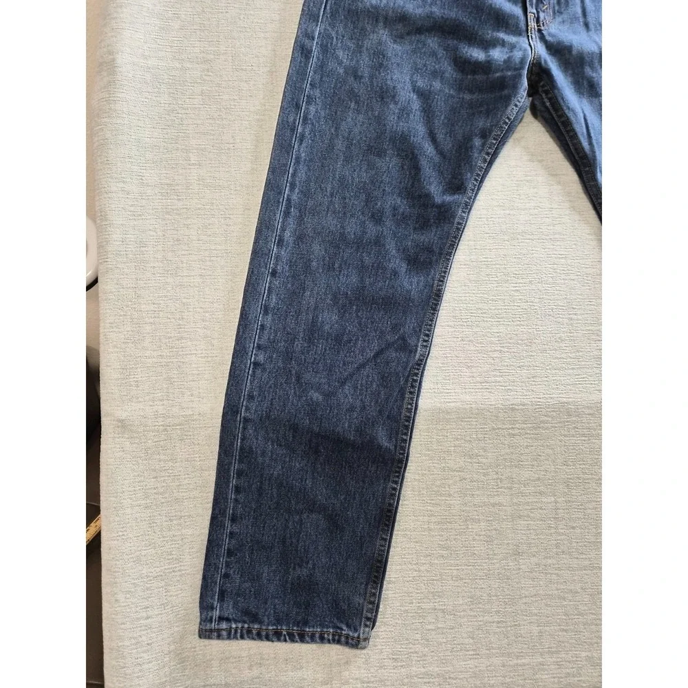 Levi's 505 Jeans Mens 38x32 Blue Denim‎ Zip Fly Straight Leg Outdoor Street Wear